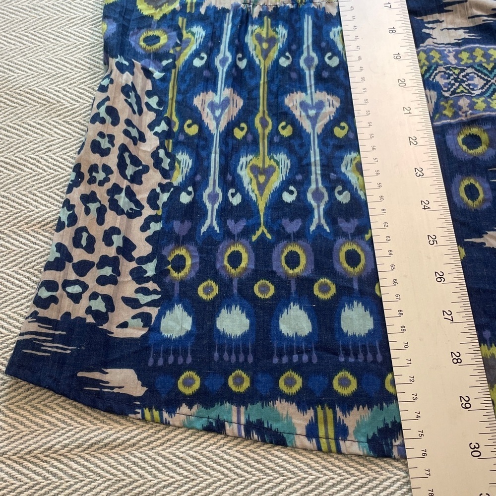 LEMON GRASS WOMAN 2X Blue and Green Button Down Blouse Preworn Great Condition - Picture 14 of 15